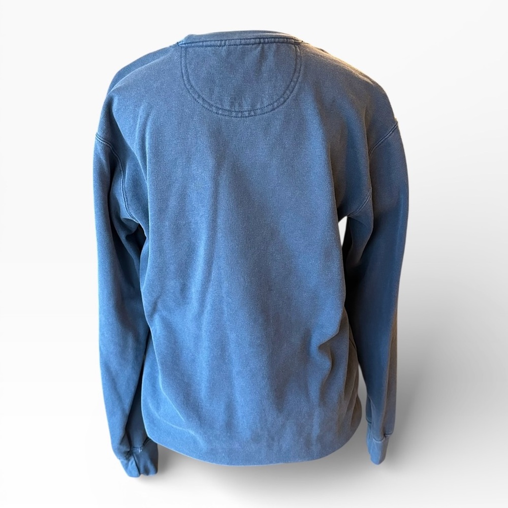 Denim Blue 'Book Lover'‎ Graphic Flower Crewneck Sweatshirt Size Small - Picture 2 of 6